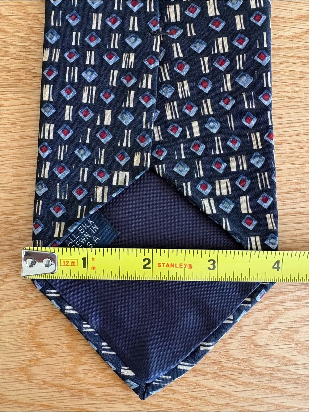 Robert Talbott Metropolitan Silk Tie Geometric Red Blue 3.875